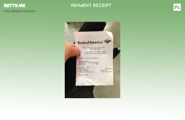 Шаблон за уплатница на Банката на Америка во модерен стил